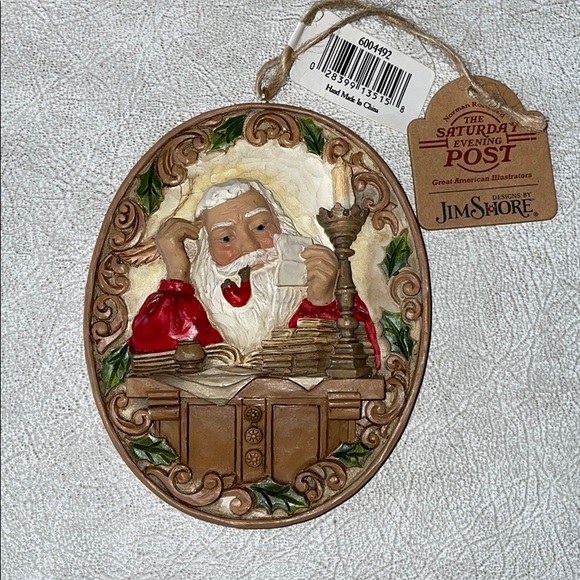 Jim Shore Santa at his desk ornament NWT